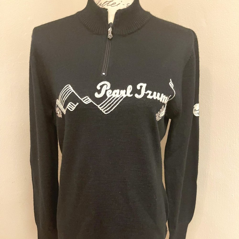 Pearl Izumi lightweight embroidered half zip sweater Size L EUC